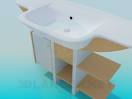 modelo 3D Fregadero rectangular - escuchar modelo 3D Fregadero rectangular - escuchar