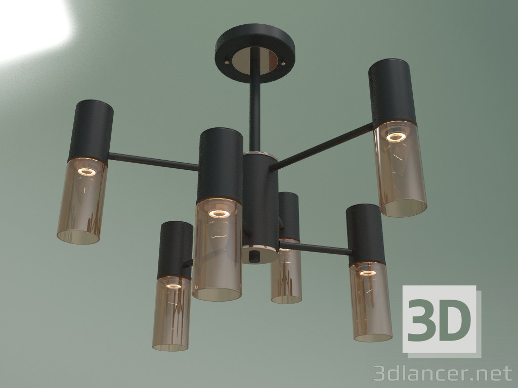 3d model Pendant chandelier Tesoro 70125-6 (black) - preview