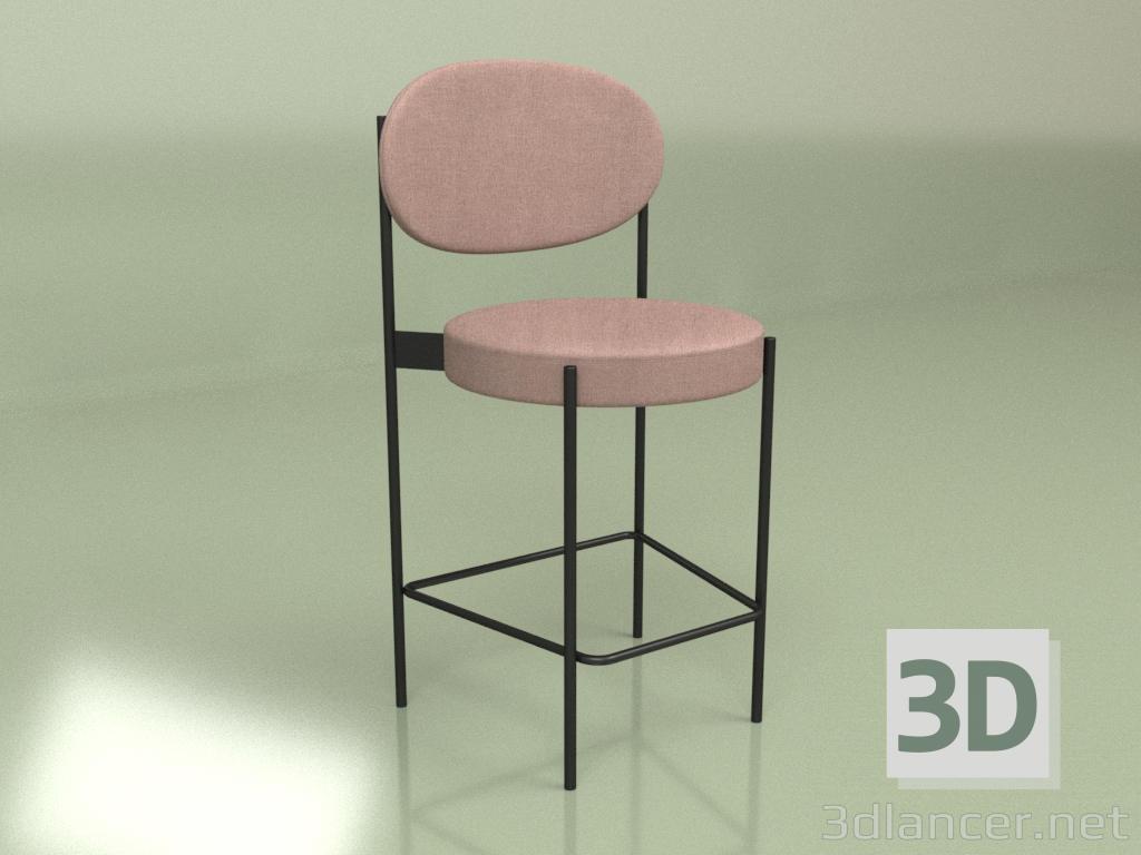 3D modeli Yarı bar sandalyesi Arbol (pembe) - önizleme