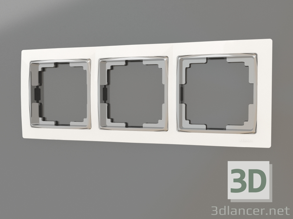 3D Modell Rahmen für 3 Pfosten Snabb (Weiß-Chrom) - Vorschau