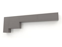 Шкаф навесной, отделка матовый серо-бежевый лак (270x25x80 см)