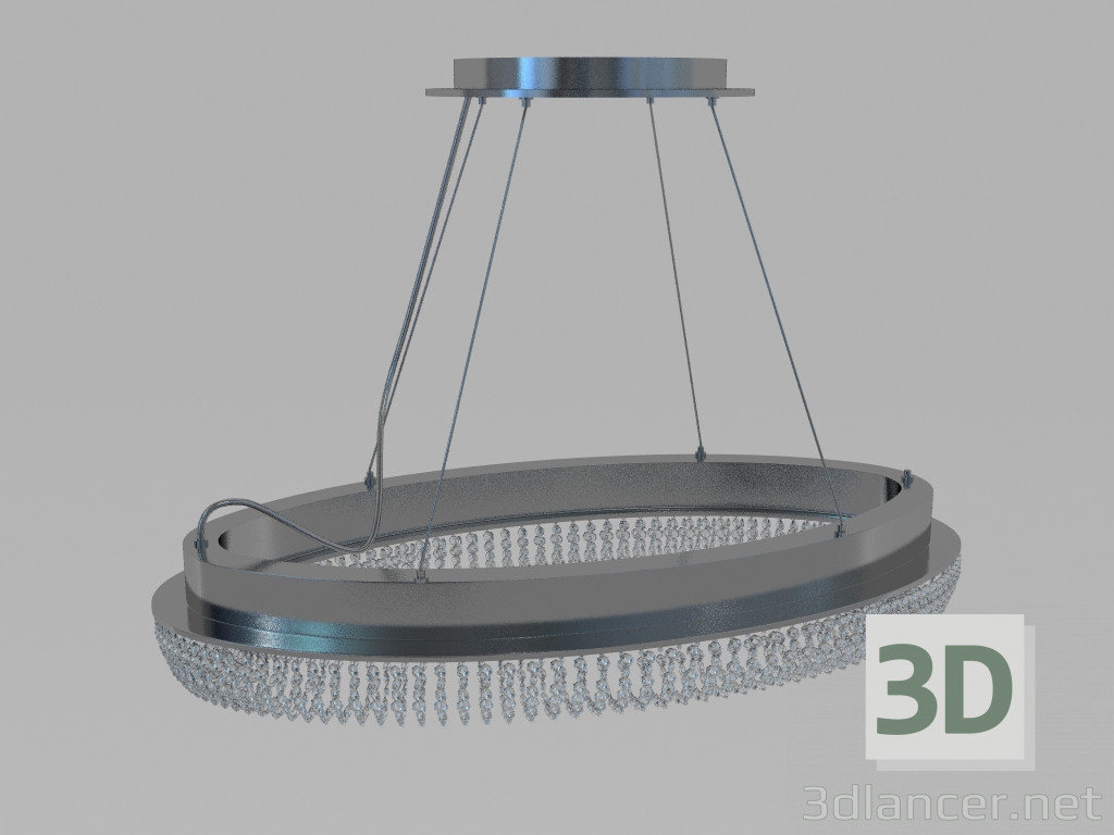 3d model Pendiente de la lámpara de Carolina del conjunto de cromo 8 md10230-8a - vista previa