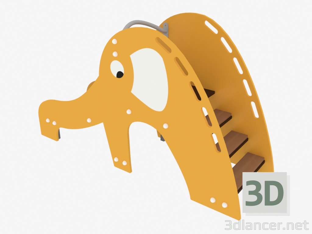 3d модель Гірка дитячого ігрового майданчика Слон (5204) – превью