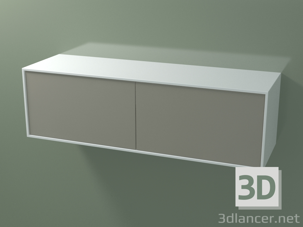 3d model Double box (8AUEBA02, Glacier White C01, HPL P04, L 120, P 36, H 36 cm) - preview