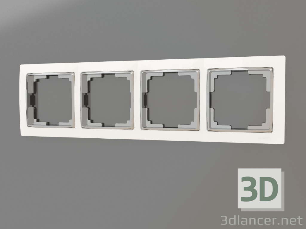 modello 3D Telaio per 4 montanti Snabb (bianco-cromo) - anteprima