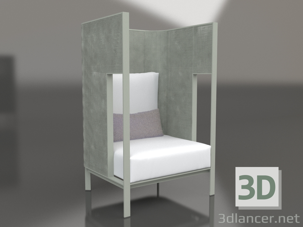 modèle 3D Méridienne cocon (Gris ciment) - preview
