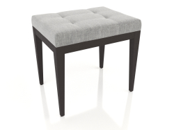 Puf, acabamento em folheado de nogueira W, tecido cinza fosco 138 (48,5x36,5x46,5 cm)