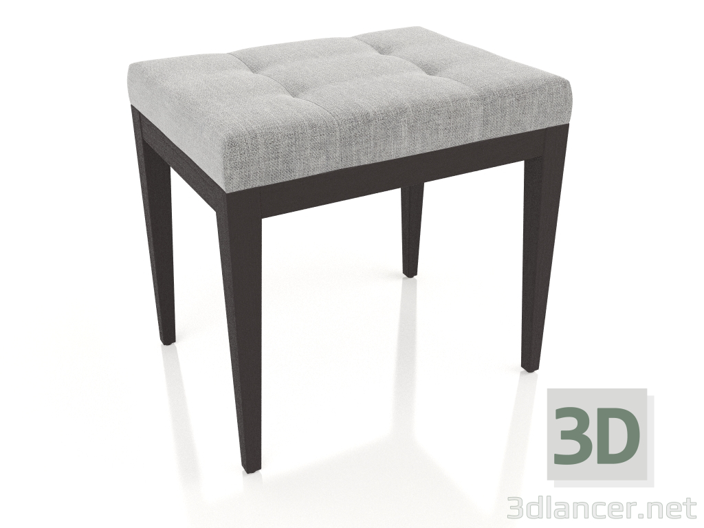 Modelo 3d Puf, acabamento em folheado de nogueira W, tecido cinza fosco 138 (48,5x36,5x46,5 cm) - preview