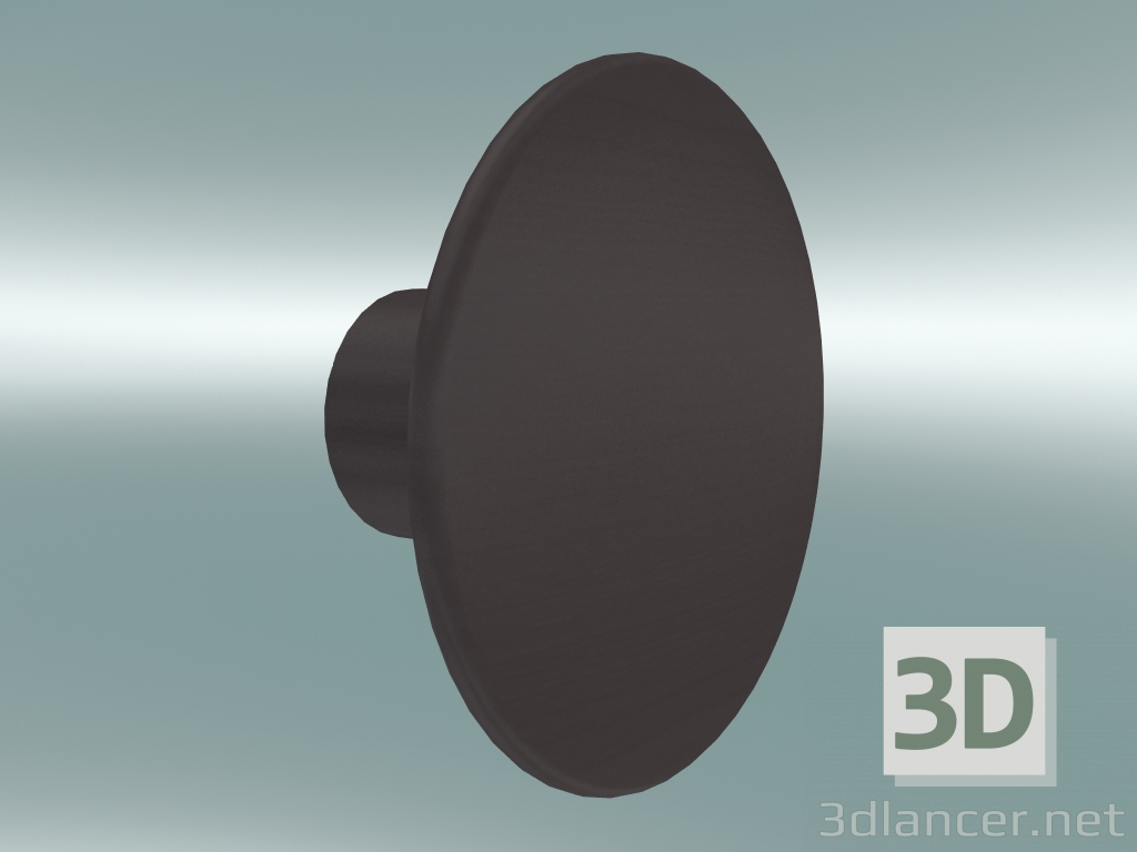 modello 3D Appendiabiti Dots Wood (Ø9 cm, Borgogna) - anteprima