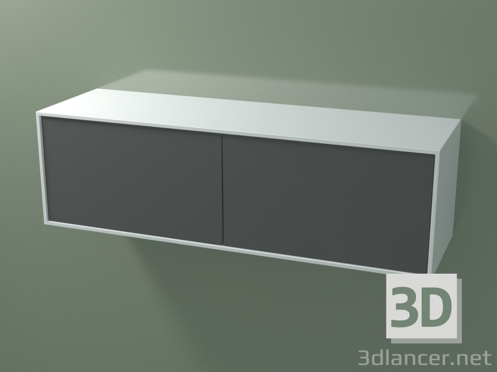 3 डी मॉडल डबल बॉक्स (8AUEBA02, ग्लेशियर व्हाइट C01, HPL P05, L 120, P 36, H 363) - पूर्वावलोकन
