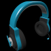 3d Headphone blue model buy - render