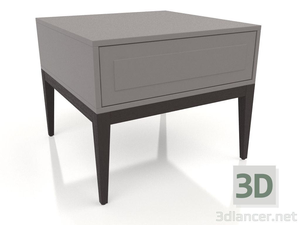 Modelo 3d Mesa lateral, folheada a nogueira com acabamento W, laca cinza-bege fosca (59,5x59,5x50 cm) - preview