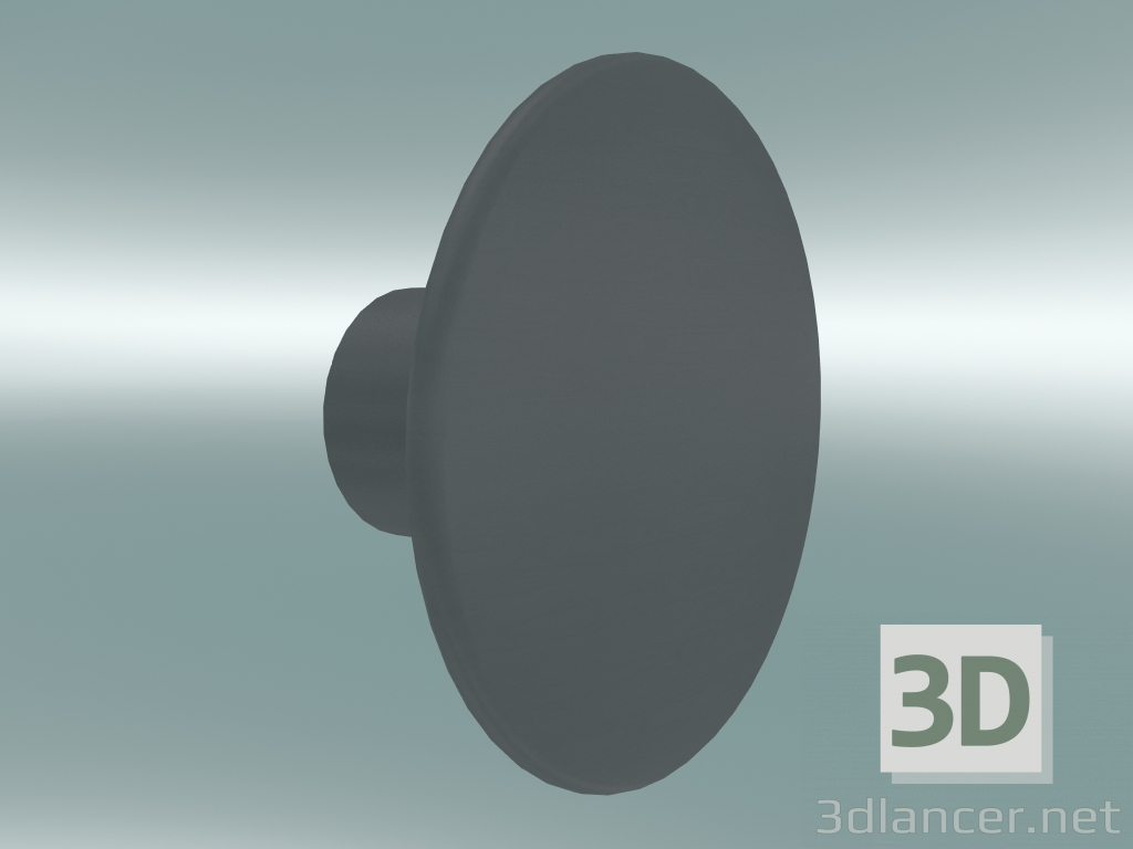 modello 3D Appendiabiti Dots Wood (Ø9 cm, Grigio scuro) - anteprima