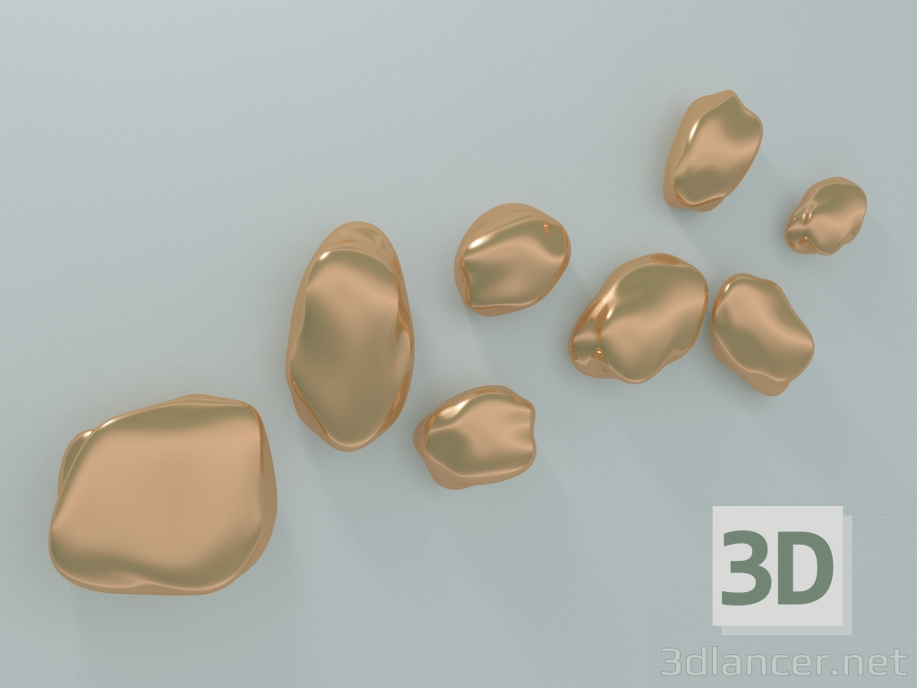 3d модель Настенный декор Stone (Pink Gold) – превью
