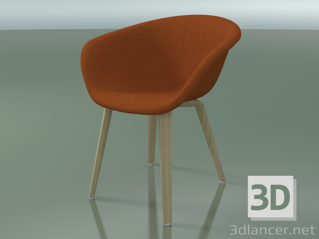 modello 3D Sedia 4233 (4 gambe in legno, imbottita, rovere sbiancato) - anteprima
