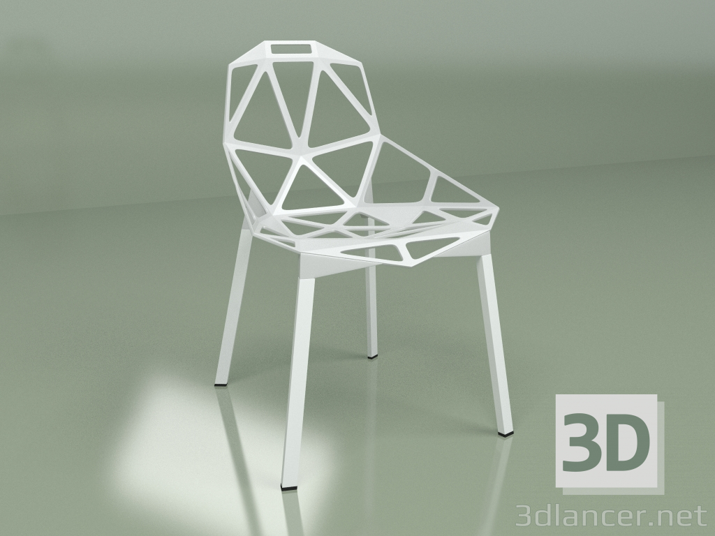 3d model Silla Uno (blanca) - vista previa