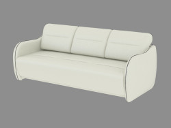 sofá de cuero recta de triple