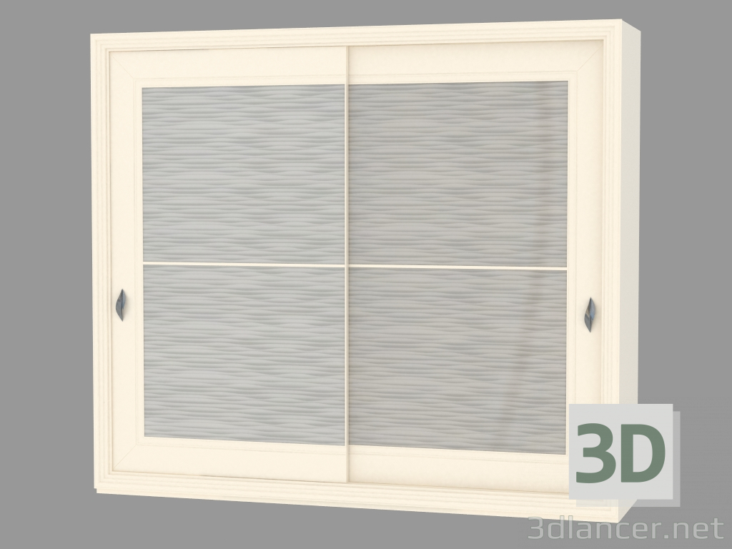 3d model puerta del armario 2 (con insertos de vidrio) - vista previa