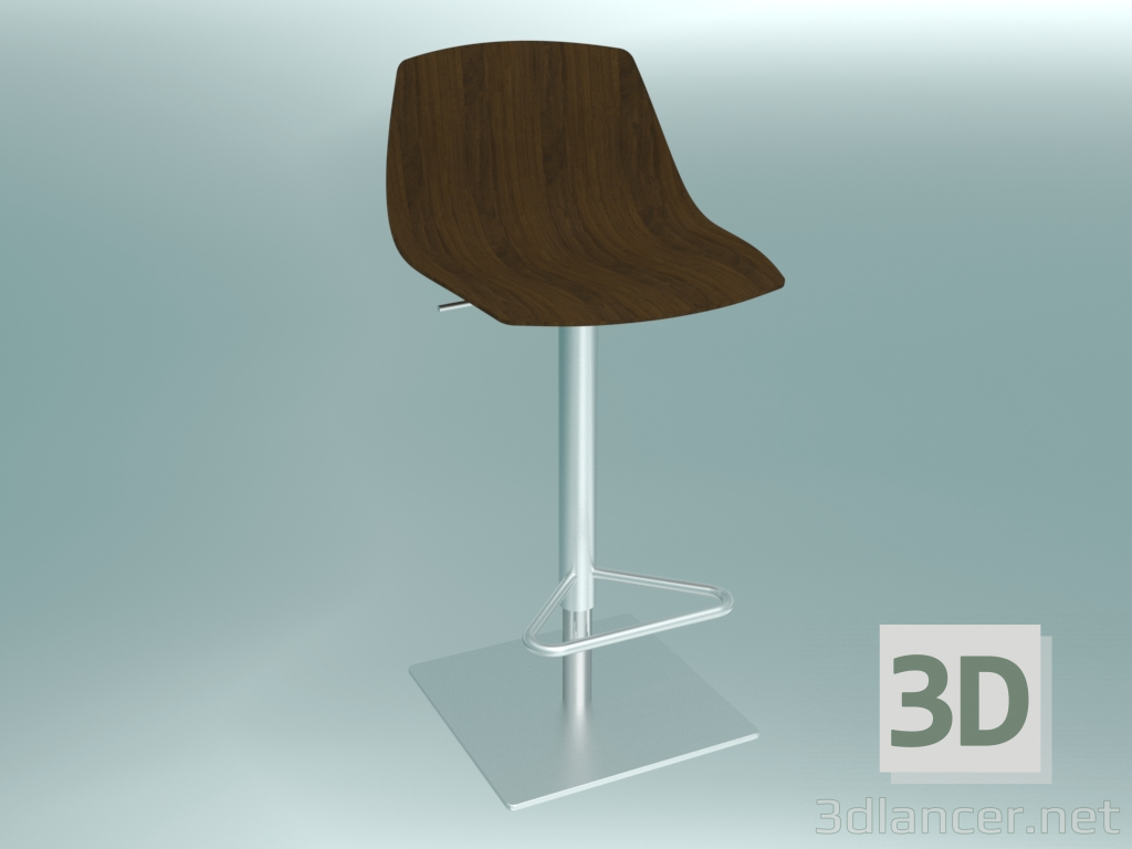 modello 3D Sedia da bar MIUNN (legno S104) - anteprima