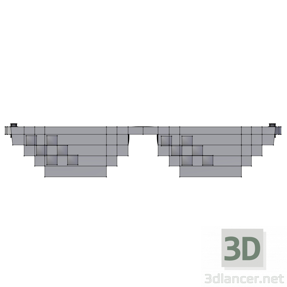 3d Model 8 Bit Pixel Sunglasses 