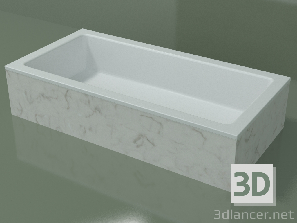modello 3D Lavabo da appoggio (01R141101, Carrara M01, L 72, P 36, H 16 cm) - anteprima