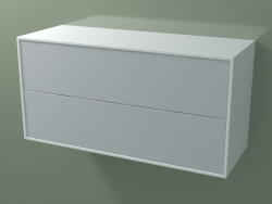 Doppelbox (8AUDCA01, Gletscherweiß C01, HPL P03, L 96, P 36, H 48 cm)