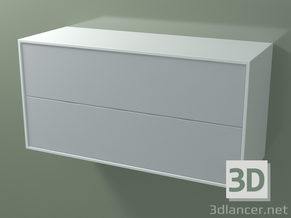 modello 3D Scatola doppia (8AUDCA01, Glacier White C01, HPL P03, L 96, P 36, H 48 cm) - anteprima