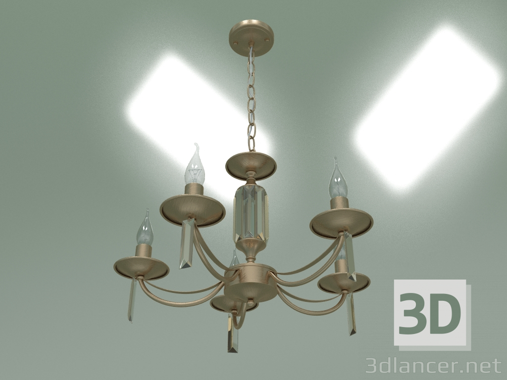 3d model Pendant chandelier 60087-5 (antique bronze) - preview