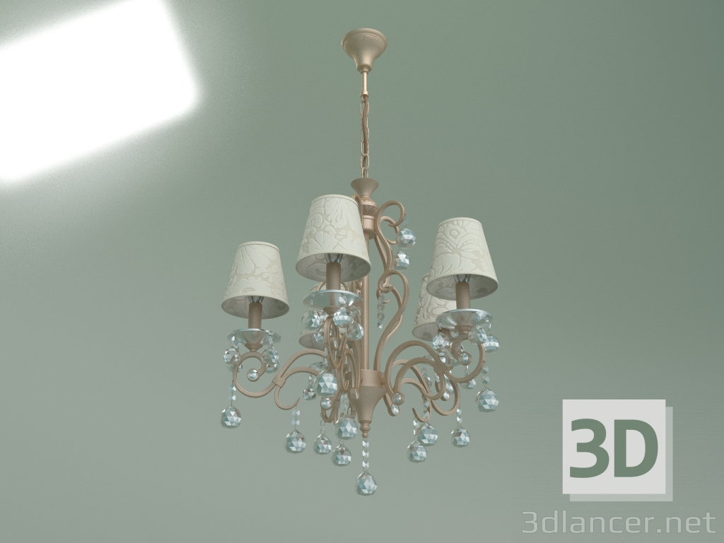 3d model Hanging chandelier 1448-5 (antique bronze-Strotskis) - preview