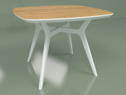 Dining table Lars Oak (white, 1000x1000)