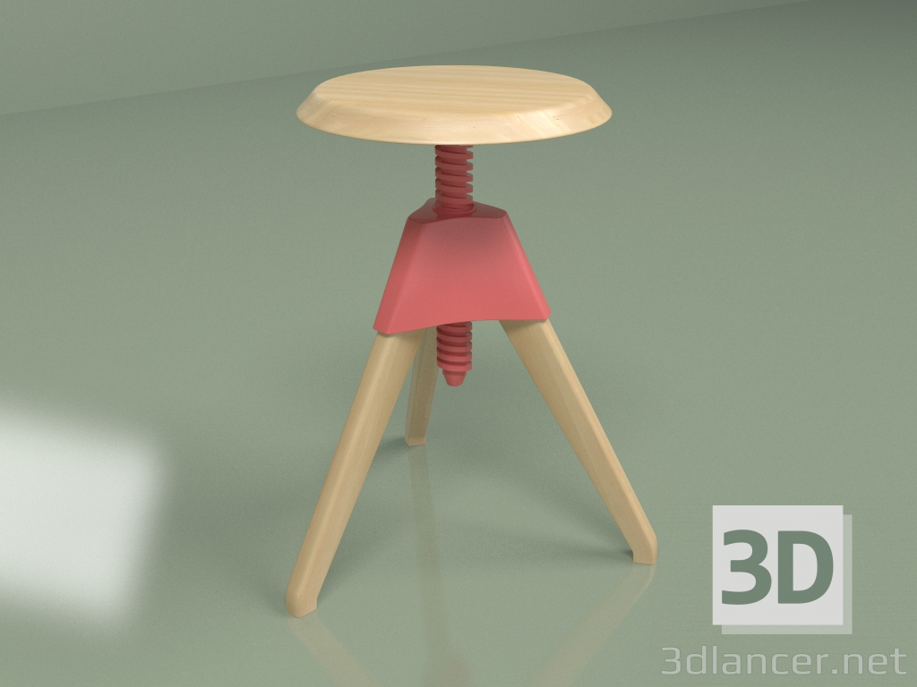 3D modeli Tabure Jerry (kırmızı) - önizleme