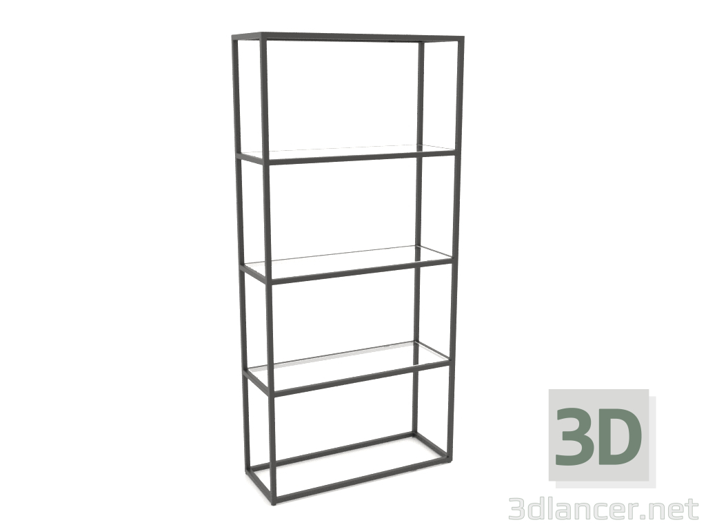 3D Modell Großes rechteckiges Regal (GLAS, 80x30x170) - Vorschau