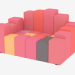 3D Modell Modularer Sessel aus Blöcken - Vorschau