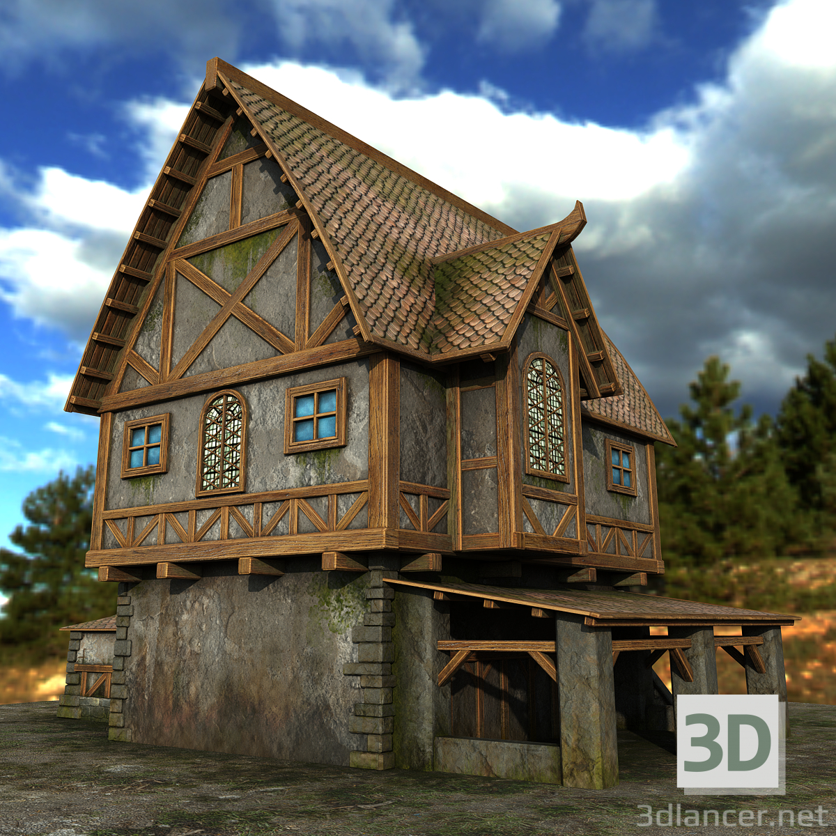 modello 3D di Casa di campagna comprare - rendering