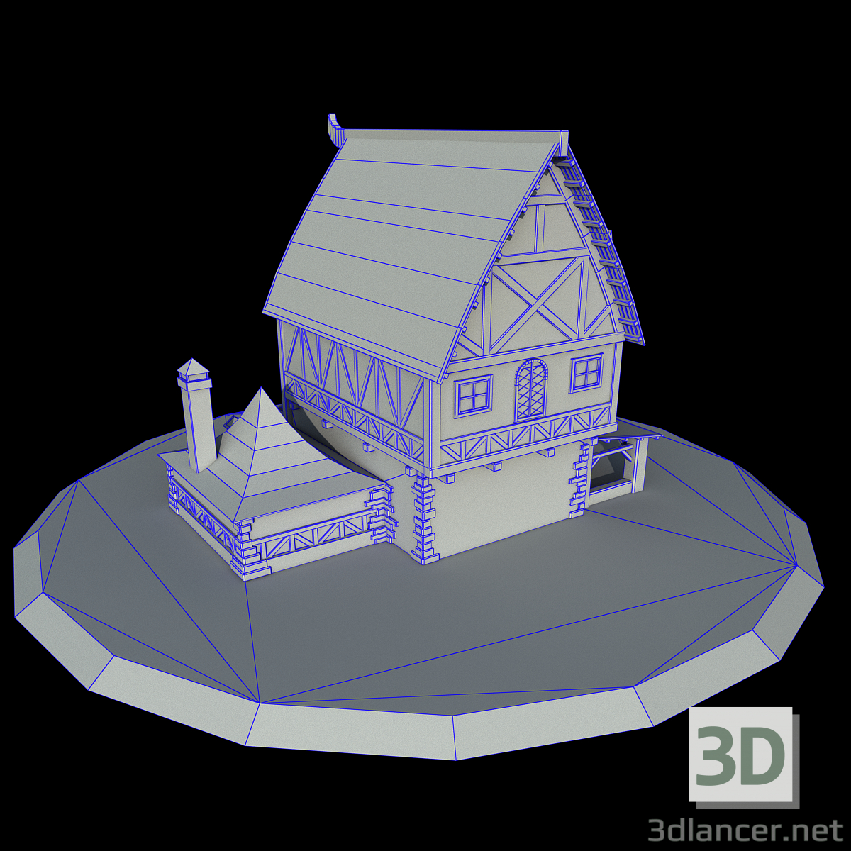 3d Country house model buy - render