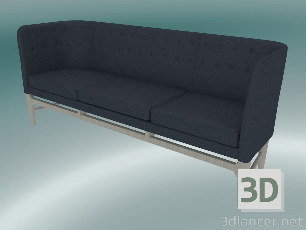 3D modeli Üçlü koltuk Belediye Başkanı (AJ5, H 82cm, 62x200cm, Beyaz yağlı meşe, Divina - 793) - önizleme
