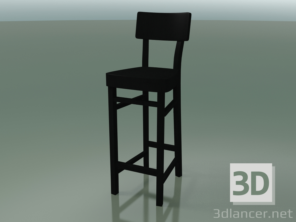 3d model Bar stool (128, Black) - preview