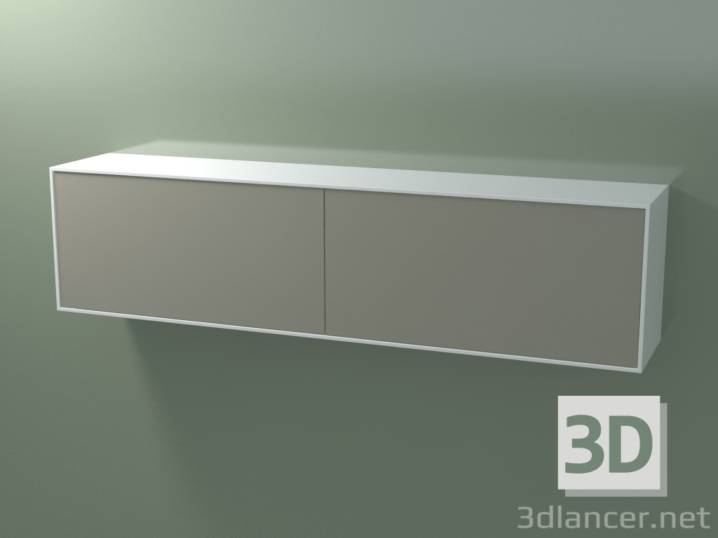 3D Modell Doppelbox (8AUGÂA03, Gletscherweiß C01, HPL P04, L 192, P 36, H 48 cm) - Vorschau