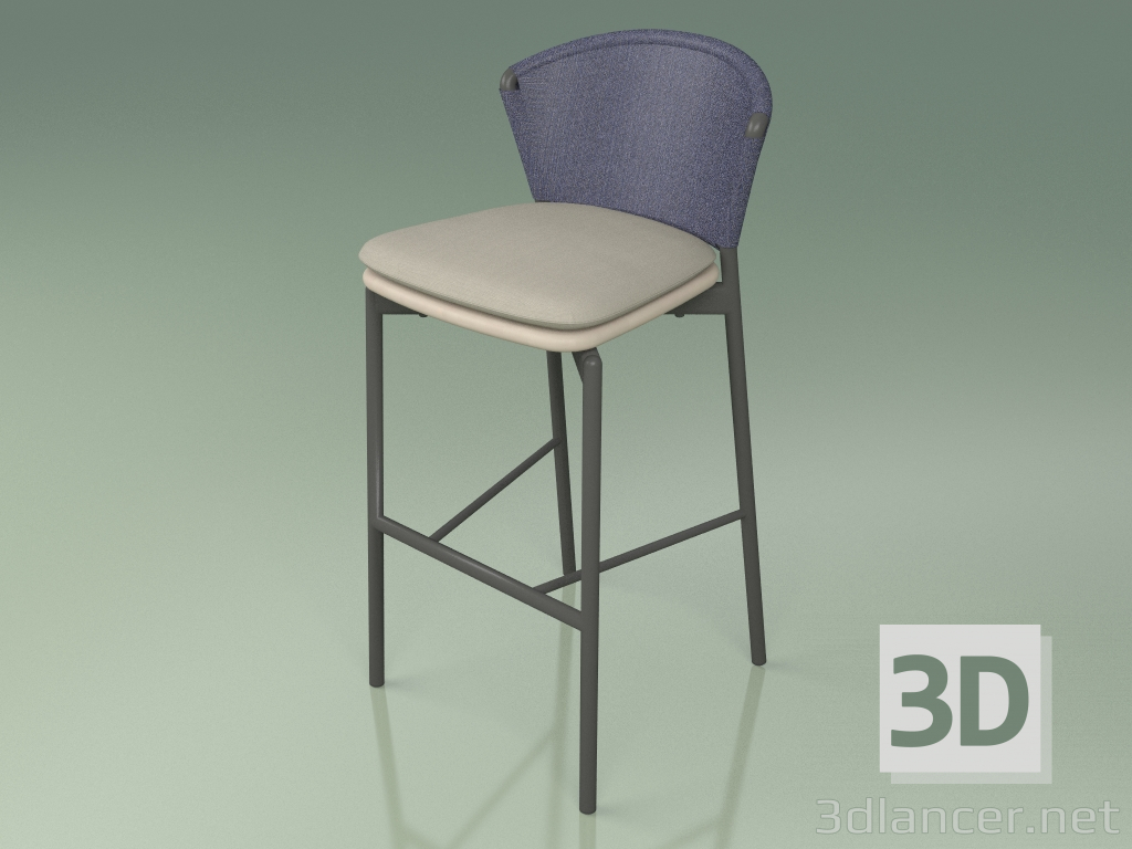 3d model Bar stool 050 (Blue, Metal Smoke, Polyurethane Resin Mole) - preview