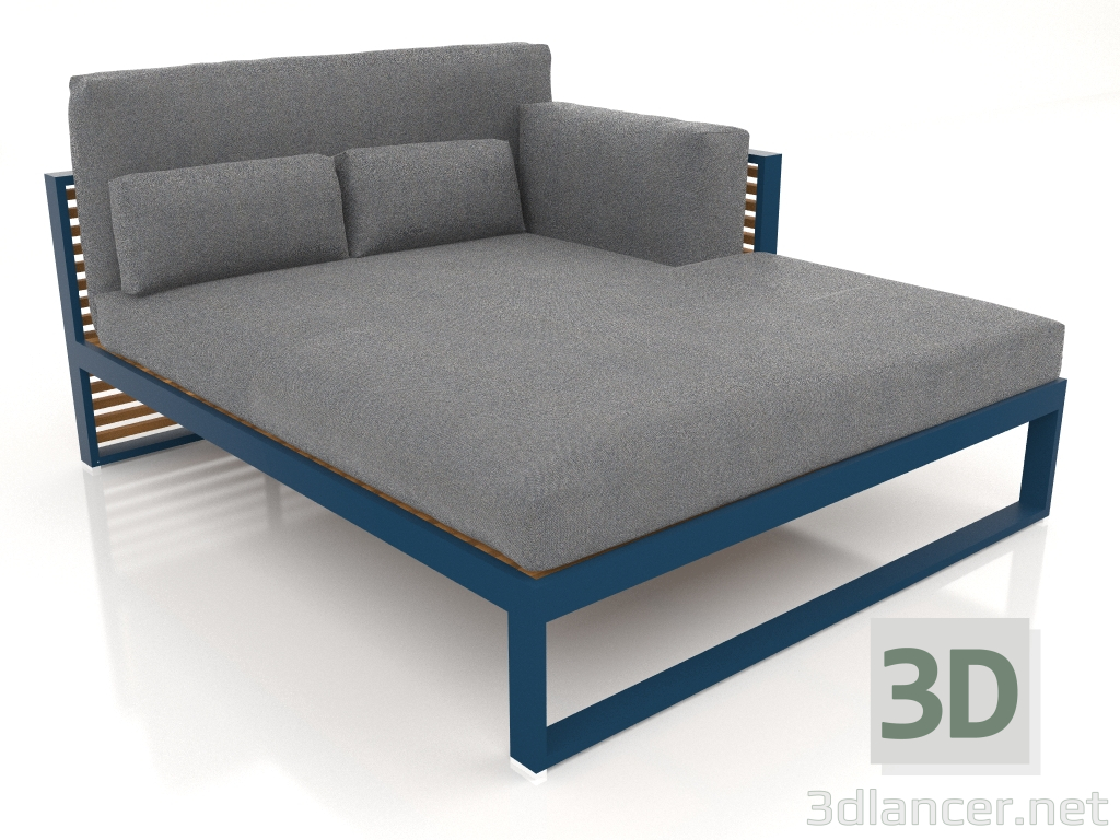 Modelo 3d Sofá modular XL, seção 2 direita, encosto alto, madeira artificial (azul cinza) - preview
