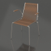 3D Modell Stuhl mit Armlehnen Noel (Stahlgestell, braune Wolle) - Vorschau