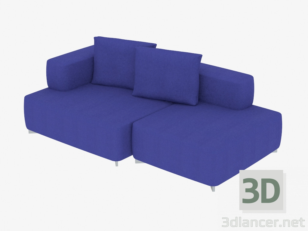modello 3D Modulare divano doppia (variante 2) - anteprima
