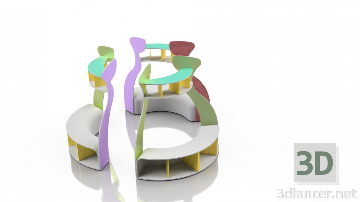 modèle 3D bibliothèque pour enfants - preview