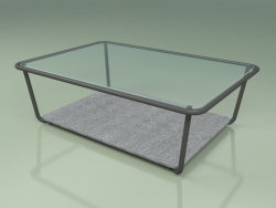 Coffee table 002 (Ribbed Glass, Metal Smoke, Luna Stone)