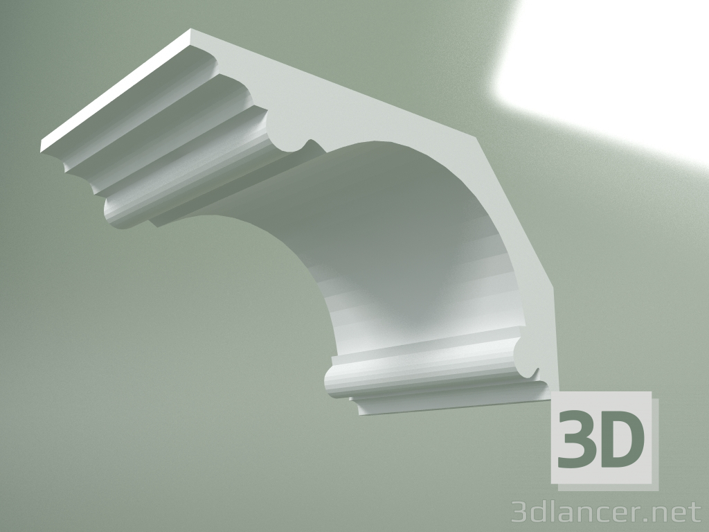 modello 3D Cornicione in gesso (zoccolo a soffitto) KT172 - anteprima