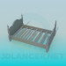 3d model Wooden bed in the old style - preview