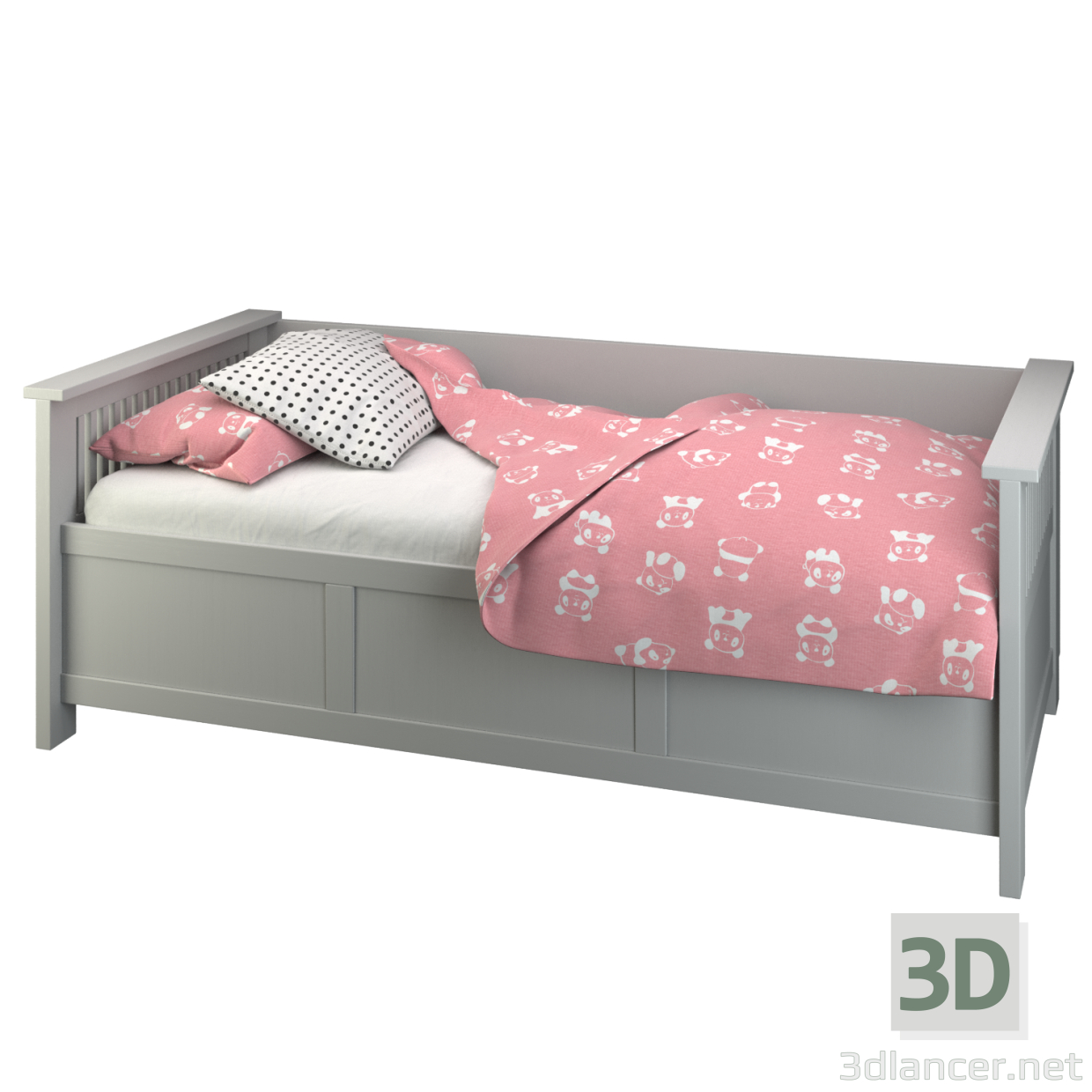 3d Детская кровать модель купить - ракурс