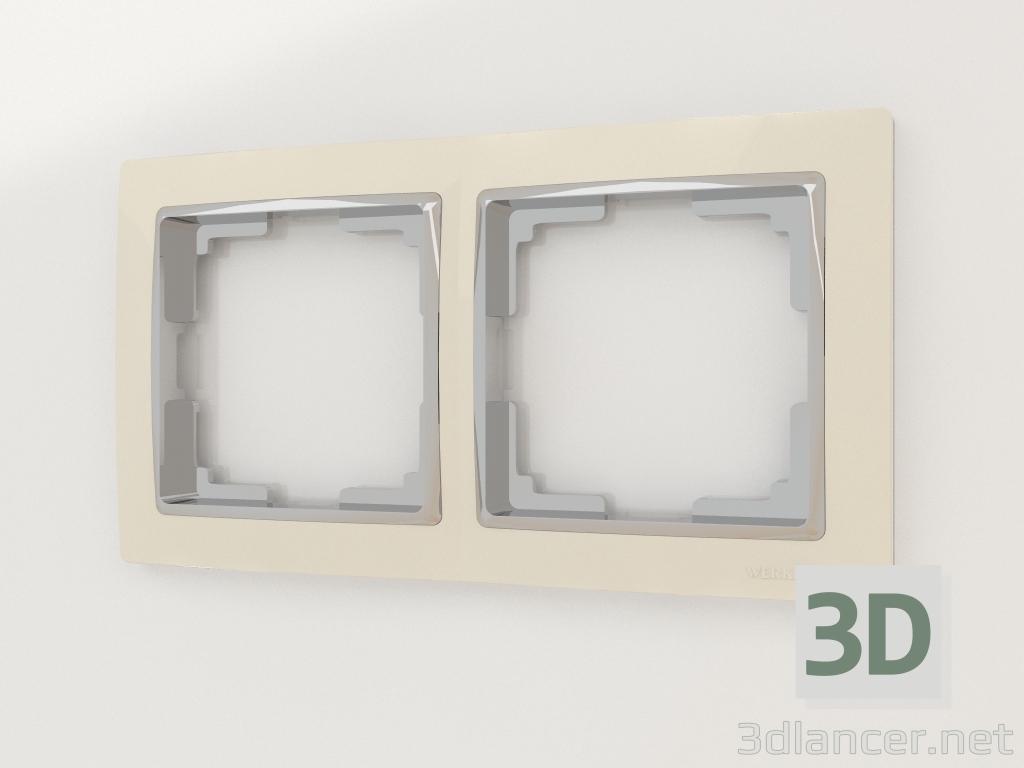 modello 3D Telaio per 2 montanti Snabb (avorio-cromo) - anteprima