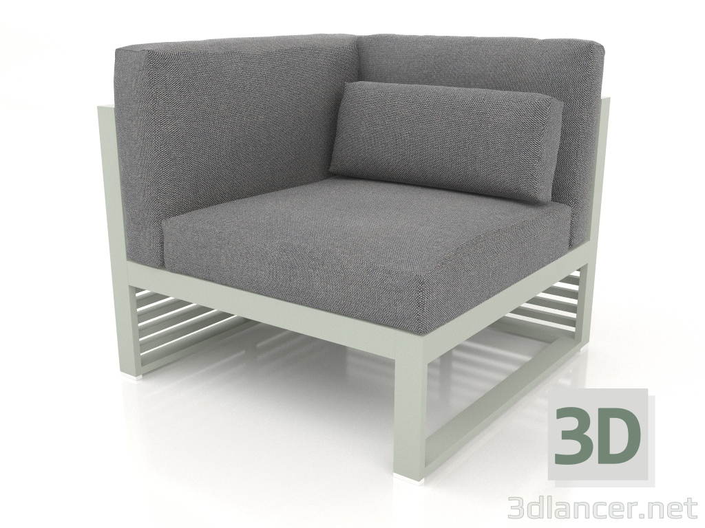 3D modeli Modüler kanepe, sol bölüm 6, yüksek arkalık (Çimento grisi) - önizleme