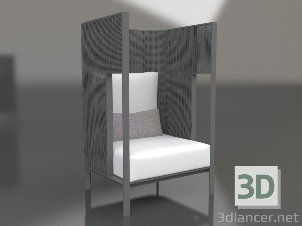 Modelo 3d Chaise lounge casulo (Antracite) - preview
